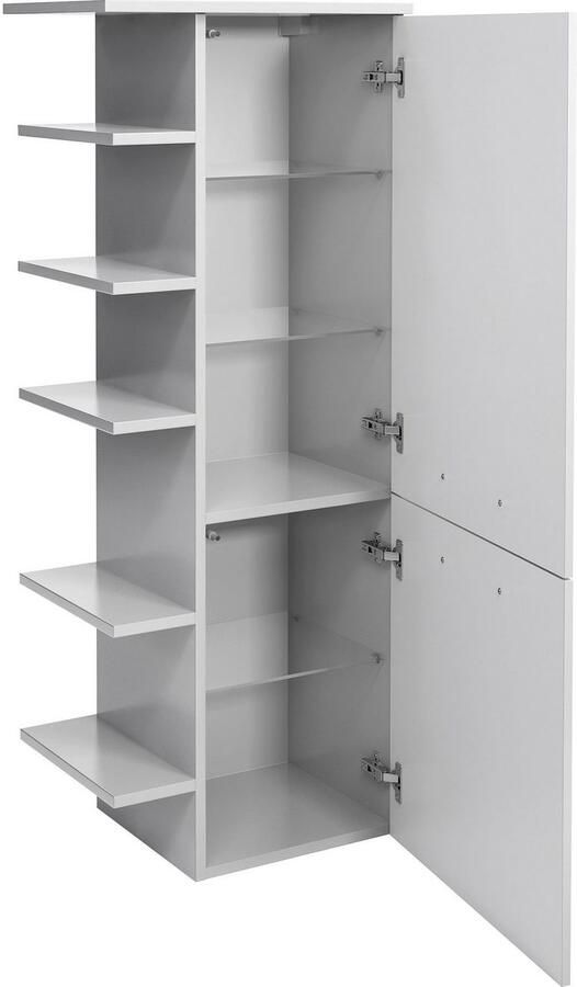 Saphir Halfhoge kast Quickset badkamermeubel 50 cm breed 2 deuren zijplanken Badkamer-halfhoge kast inclusief deurdemper grepen in glanzend chroom - Foto 3