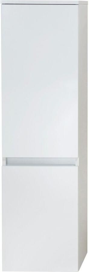 Saphir Halfhoge kast Quickset badkast in wit glans met 2 deuren 3 glazen legplanken inclusief deurdemper 35 cm breed 124 5 cm hoog grepless wandbevestiging - Foto 5