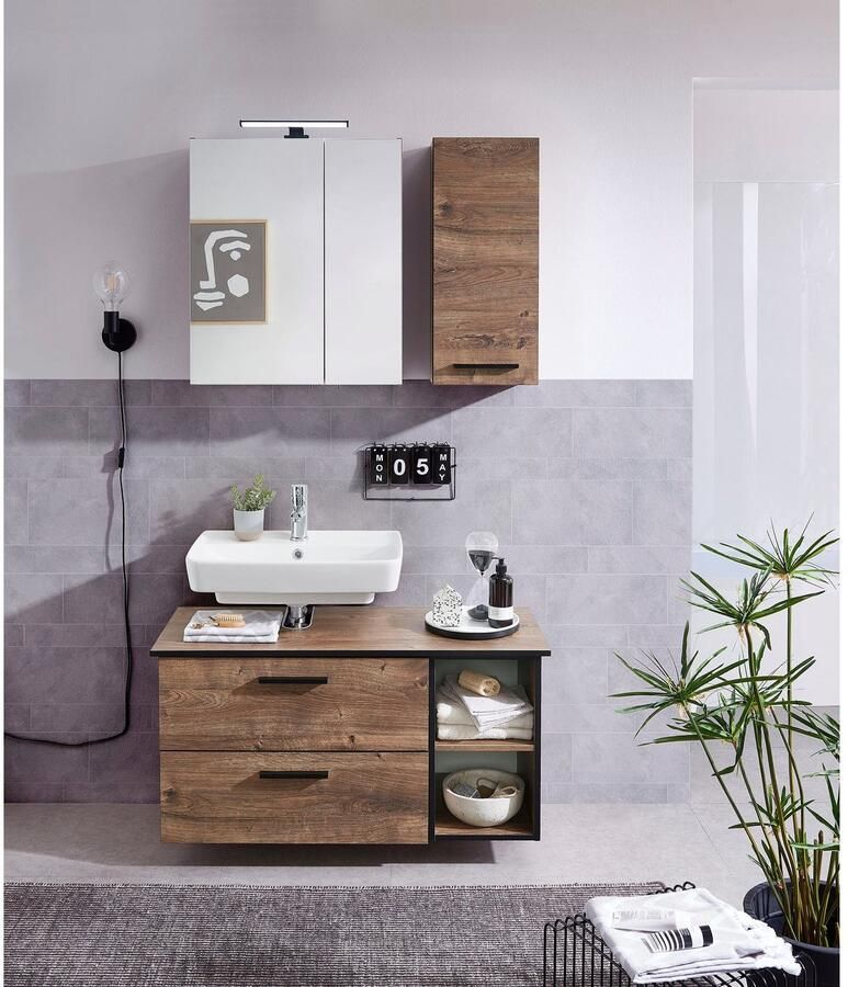 Saphir Spiegelkast Quickset 374 Badkamermeubel 2 spiegeldeuren 2 legplanken 60 cm breed - Foto 4