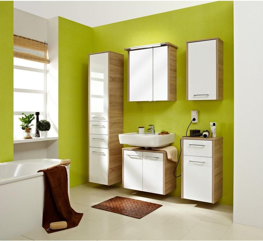 Saphir Hangend kastje Quickset 382 wand-badkamerkast met 1 deur en 2 planken Badkamer hangkast 40 cm breed incl. deurdemper wit hoogglans - Foto 2
