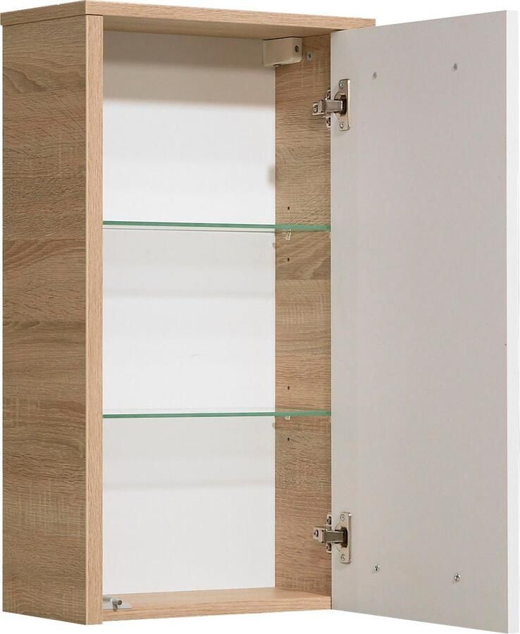 Saphir Hangend kastje Quickset 382 wand-badkamerkast met 1 deur en 2 planken Badkamer hangkast 40 cm breed incl. deurdemper wit hoogglans - Foto 3