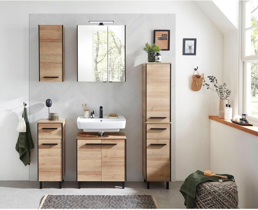 Saphir Hangend kastje Quickset 395 wand-badkamerkast 30 cm breed met 1 deur en 2 planken - Foto 2
