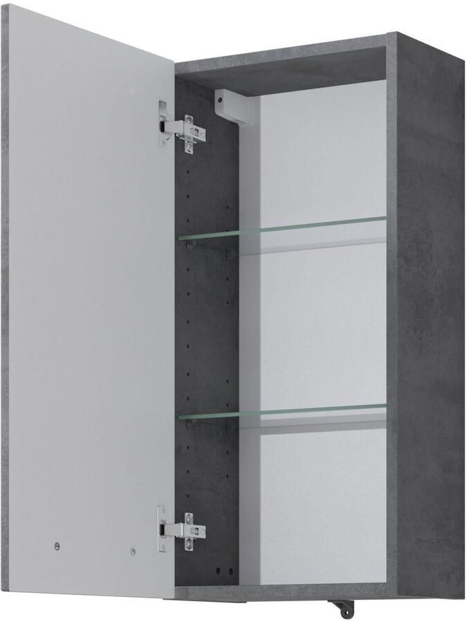 Saphir Hangend kastje Quickset 945 wand-badkamerkast 35 cm breed met 1 deur en 2 planken Badkamer-hangend kastje inclusief deurdemper grepen in glanzend chroom - Foto 2