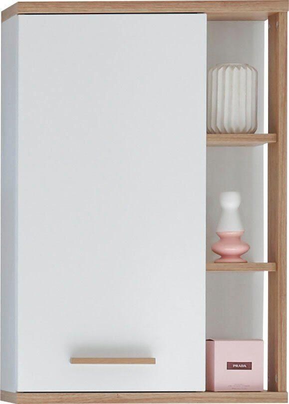 Saphir Hangend kastje Quickset badkamerkast 50 5 cm breed met 1 deur en 2 glazen legplanken - Foto 5