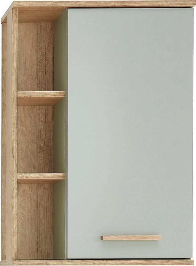 Saphir Hangend kastje Quickset badkamerkast 50 5 cm breed met 1 deur en 2 glazen legplanken - Foto 5