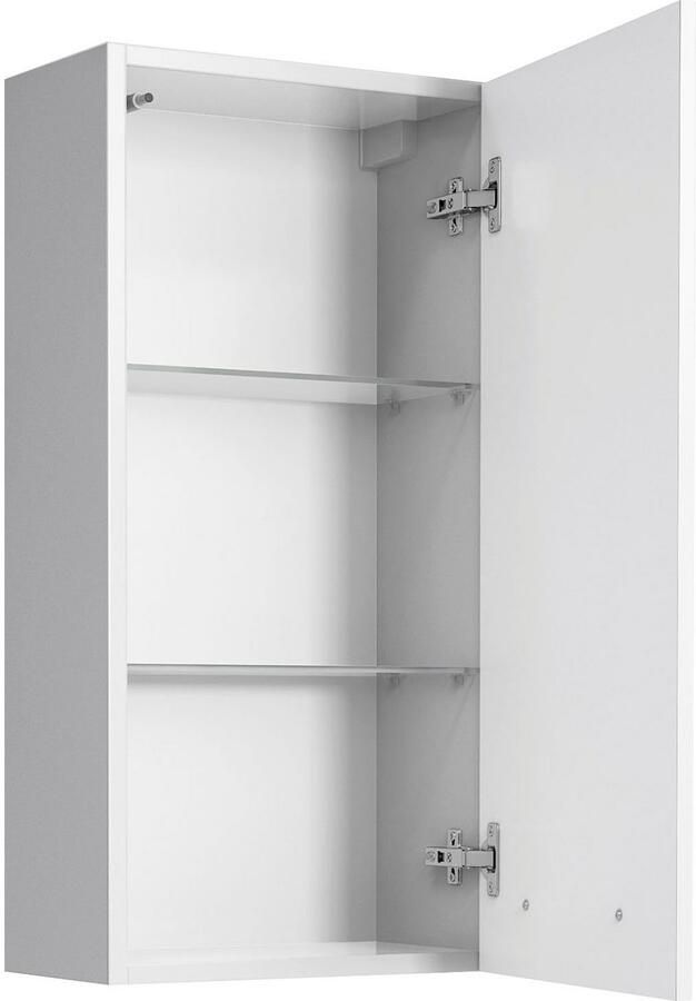 Saphir Hangend kastje Quickset wand-badkast 35 cm breed met 1 deur 2 legplanken Badkamer-hangend kastje inclusief deurdemper grepen in glanzend chroom - Foto 2