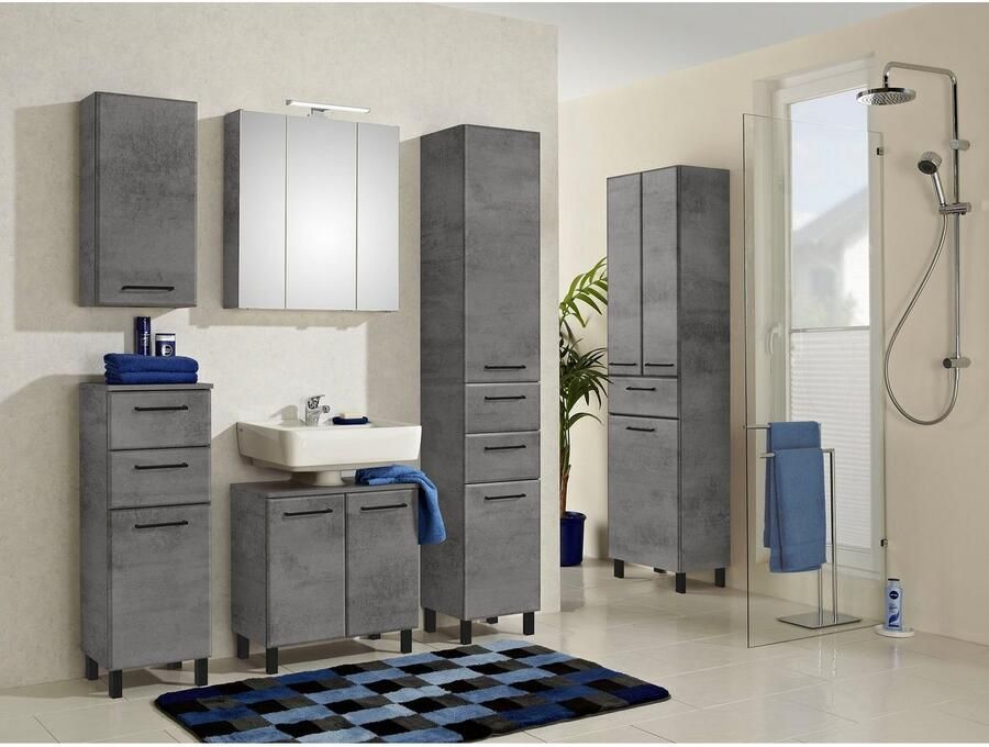 Saphir Hoge kast Quickset 945 Badkamermeubel 50 cm breed 2 deuren 1 lade waslade - Foto 3