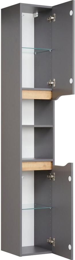 Saphir Hoge kast Quickset badkamermeubel 30 cm breed 2 deuren 1 nis 2 planken - Foto 2