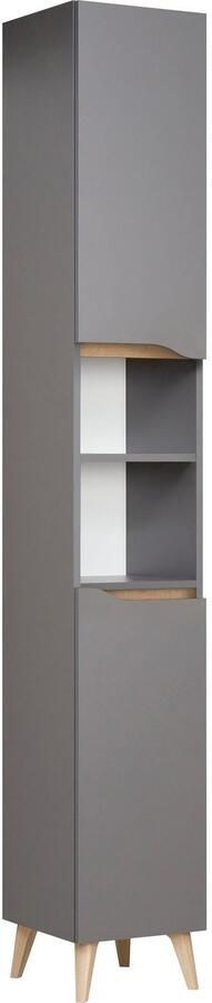 Saphir Hoge kast Quickset badkamermeubel 30 cm breed 2 deuren 1 nis 2 planken - Foto 5