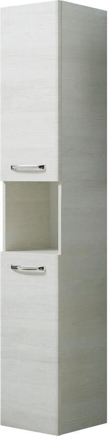 Saphir Hoge kast Quickset badkamermeubel 30 cm breed 2 deuren 1 nis 3 planken Hoge badkamerkast inclusief deurdemper grepen in glanzend chroom - Foto 8