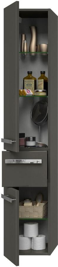 Saphir Hoge kast Serie 4005 badkamerkast 30 cm breed met 2 deuren en 1 lade - Foto 4