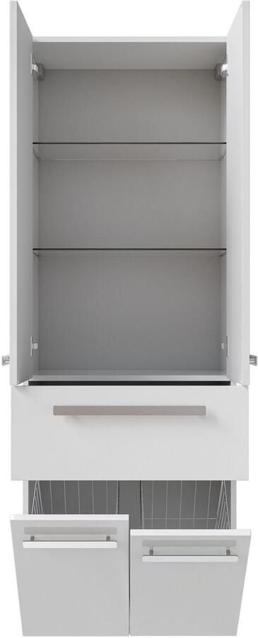 Saphir Hoge kast Serie 4005 badkamerkast 60 cm breed met 2 deuren en 1 lade - Foto 2
