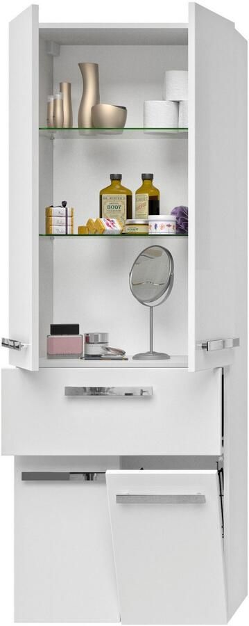 Saphir Hoge kast Serie 4005 badkamerkast 60 cm breed met 2 deuren en 1 lade - Foto 4