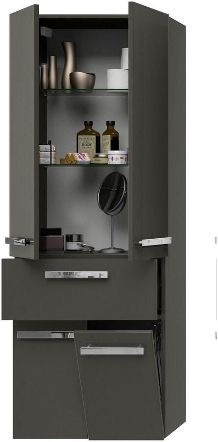 Saphir Hoge kast Serie 4005 badkamerkast 60 cm breed met 2 deuren en 1 lade - Foto 3