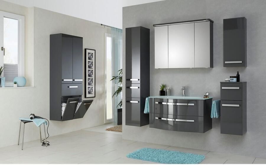 Saphir Hoge kast Serie 4005 badkamerkast 60 cm breed met 2 deuren en 1 lade - Foto 2