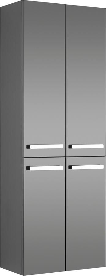 Saphir Hoge kast Serie 4005 badkamerkast 60 cm breed met 4 deuren 4 glazen planken - Foto 3