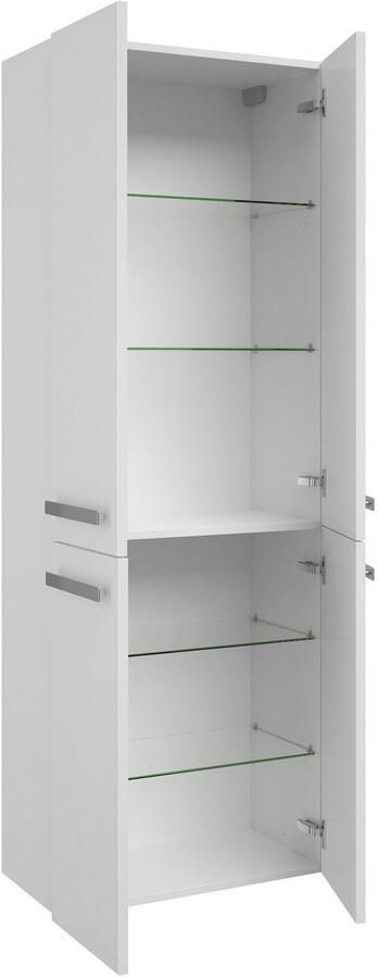 Saphir Hoge kast Serie 4005 badkamerkast 60 cm breed met 4 deuren 4 glazen planken - Foto 3