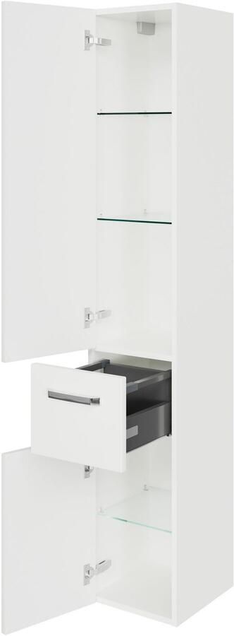 Saphir Hoge kast Serie 4010 badkamerkast 30 cm breed met 2 deuren en 1 lade - Foto 4