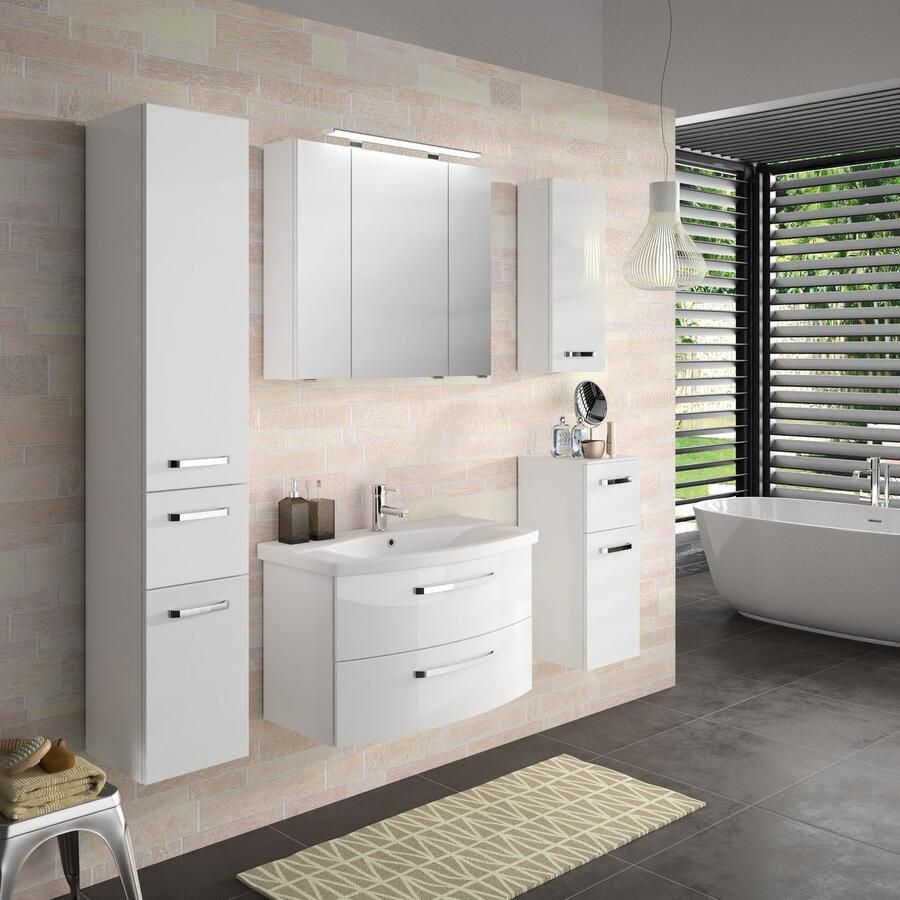 Saphir Hoge kast Serie 4010 badkamerkast 30 cm breed met 2 deuren en 1 lade - Foto 2