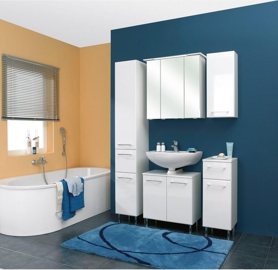 Saphir Wastafelonderkast Quickset 376 Onderkast wit hoogglans 2 deuren Wastafel kast inclusief deurdemper 60 cm breed zonder wastafel - Foto 3