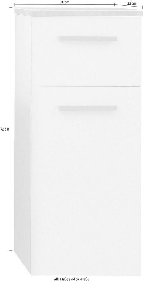 Saphir Onderkast Quickset 931 Badkamermeubel in wit glans 1 deur 1 lade 30 cm breed - Foto 3