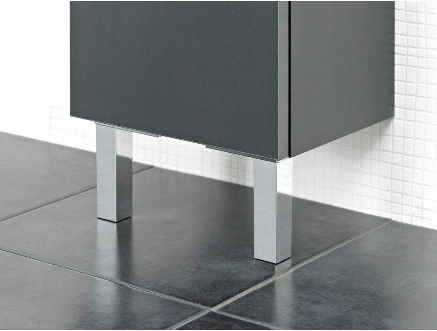 Saphir Onderkast Quickset badkamerkast met 1 deur 1 lade 25 cm breed Badkamer-onderkast inclusief deurdemper grepen in glanzend chroom - Foto 4