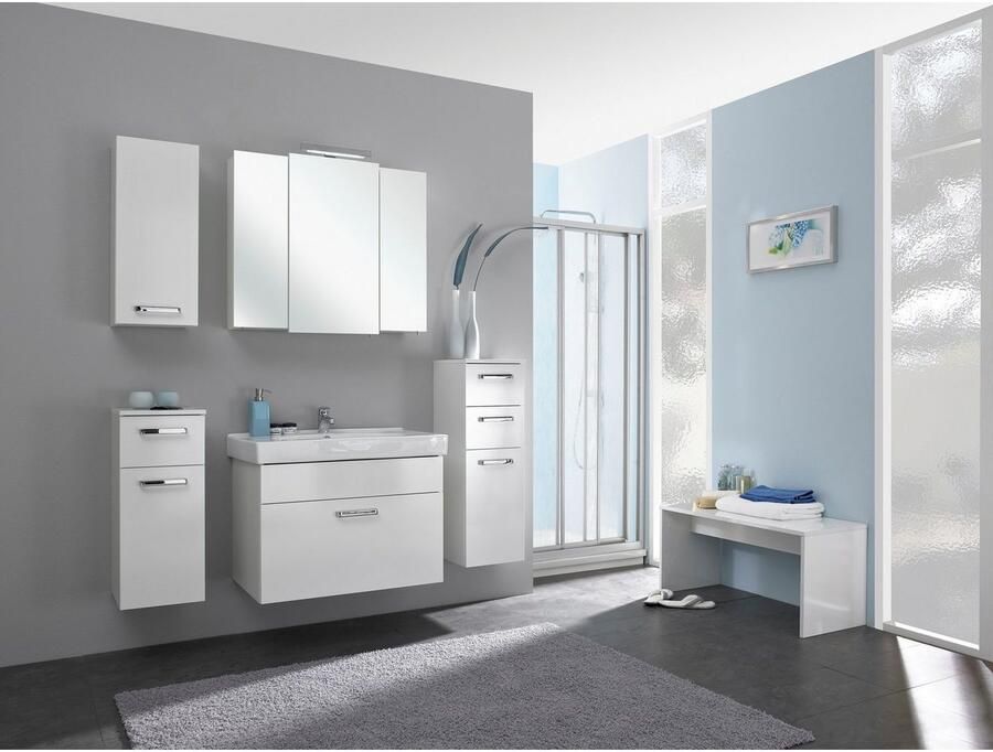 Saphir Onderkast Quickset badkamerkast met 1 deur 1 lade 30 cm breed Badkamer-onderkast inclusief deurdemper grepen in glanzend chroom - Foto 2