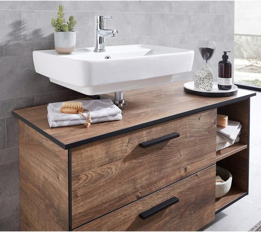 Saphir Badkamerserie Quickset 374 3-delig wastafelonderkast met LED-spiegelkast 103 cm breed 4 deuren 2 laden 2 open vakken incl. deurdempers (5-delig) - Foto 2