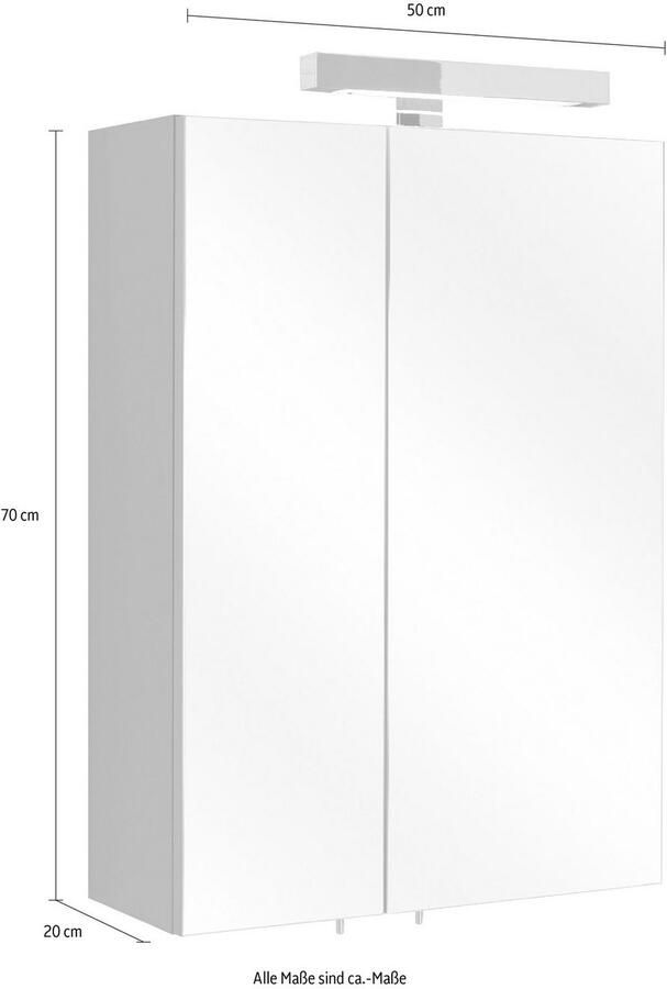 Saphir Spiegelkast Quickset 311 badkamermeubel 2 spiegeldeuren 2 planken 50 cm breed - Foto 4