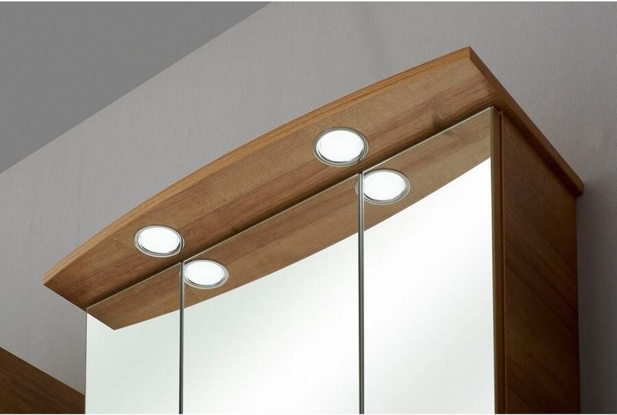 Saphir Badkamerserie Quickset 919 5-delig wastafelonderkast met LED-spiegelkast Hoge kast onderkast hangend kastje 9 deuren inclusief deurdemper (5-delig) - Foto 5