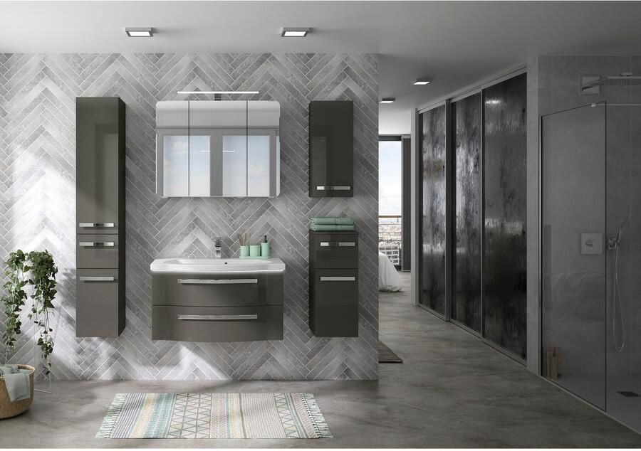 Saphir Spiegelkast Serie 4005 badkamer spiegelkast incl. LED-opbouwlamp Badkast 90 cm breed 3 deuren 6 glazen legplanken incl. deurdemper - Foto 4