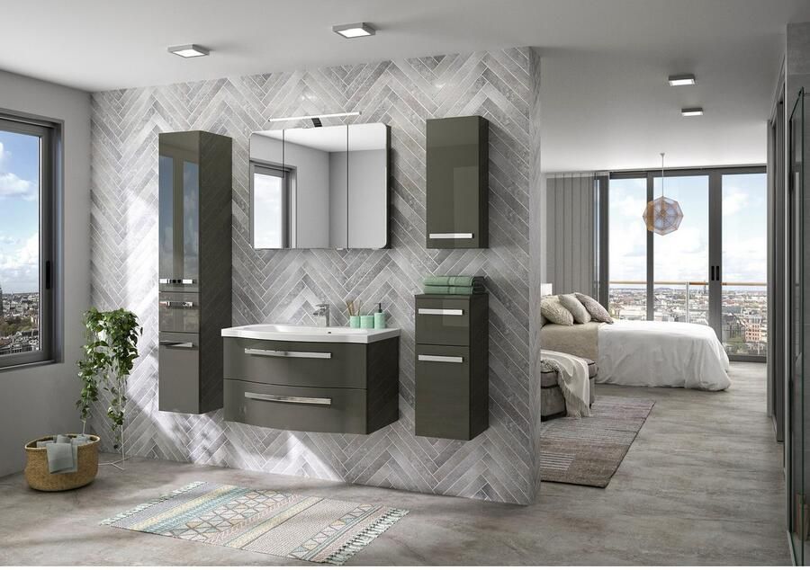 Saphir Spiegelkast Serie 4005 badkamer spiegelkast incl. LED-opbouwlamp Badkast 90 cm breed 3 deuren 6 glazen legplanken incl. deurdemper - Foto 5