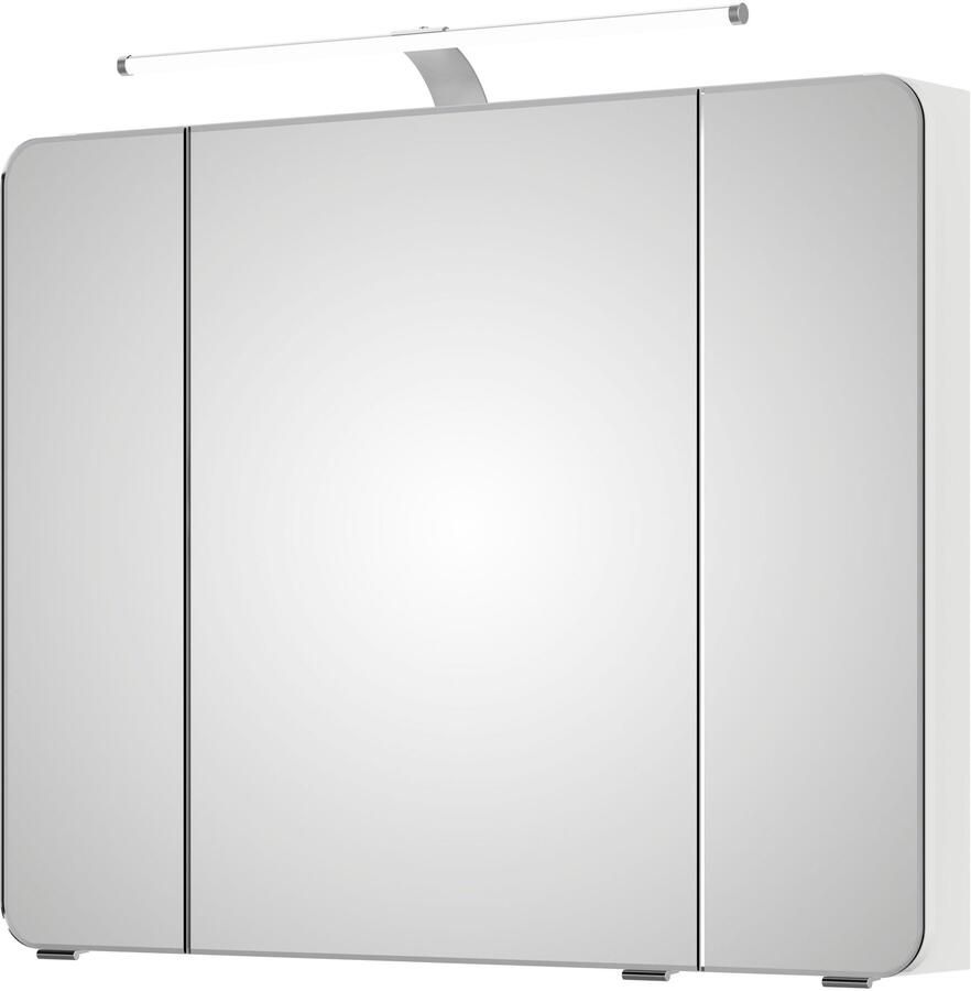 Saphir Spiegelkast Serie 4005 badkamer spiegelkast incl. LED-opbouwlamp Badkast 90 cm breed 3 deuren 6 glazen legplanken incl. deurdemper - Foto 7