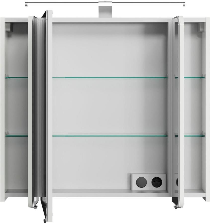 Saphir Spiegelkast Serie 4005 badkamer spiegelkast incl. LED-opbouwlamp Badkast 90 cm breed 3 deuren 6 glazen legplanken incl. deurdemper - Foto 3