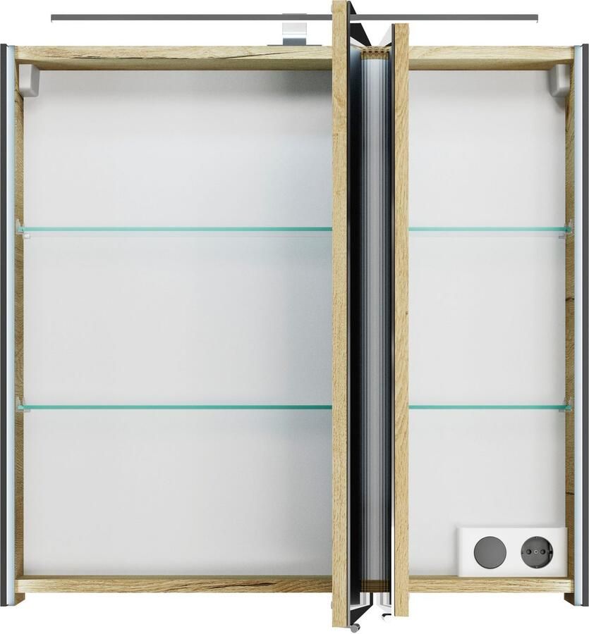 Saphir Spiegelkast Serie 7045 badkamer-spiegelkast inclusief ledverlichting 2 deuren - Foto 2