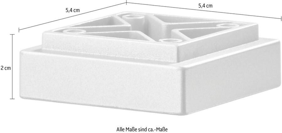 Saphir Voet Quickset pootstel set van 4 plintpoten mat zilverkleur 2 cm hoog Meubelpoten van kunststof 4 stuks badkamermeubelvoeten voeten voor meubels (4 stuks) - Foto 5