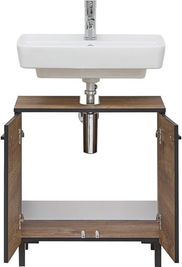 Saphir Wastafelonderkast Quickset 374 Onderkast eiken Ribbeck dwars reproductie Wastafel kast inclusief deurdemper 60 cm breed zonder wastafel - Foto 6