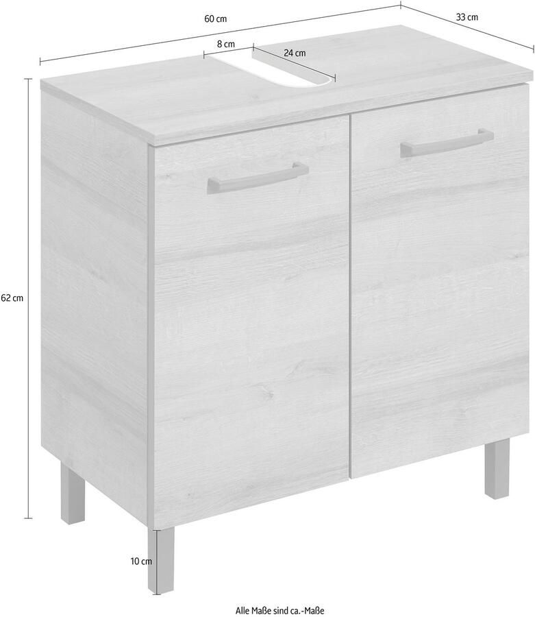 Saphir Wastafelonderkast Quickset 919 Onderkast voor wastafel Riviera eik kruisnerf imitatie