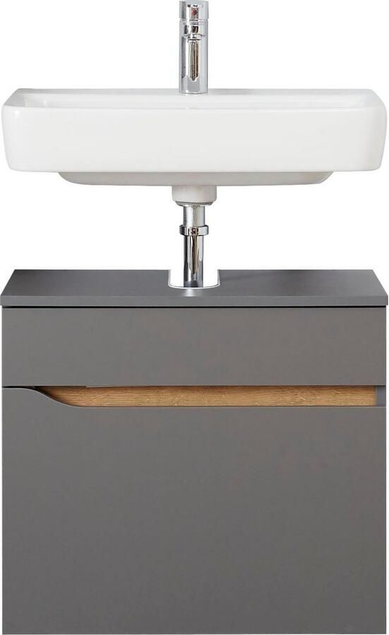 Saphir Wastafelonderkast Quickset onderkast 60 cm breed 1 lade Wastafelonderkast met sifonuitsparing zonder wasbak greeploos - Foto 7