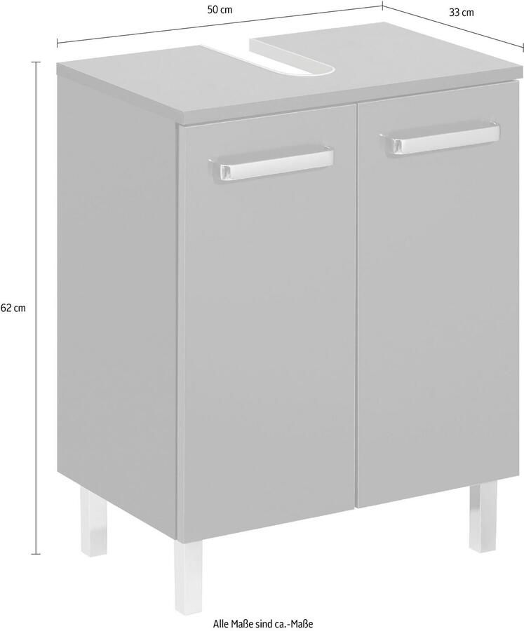 Saphir Wastafelonderkast Quickset wastafelonderkast met 2 deuren 50 cm breed zonder wastafel - Foto 2