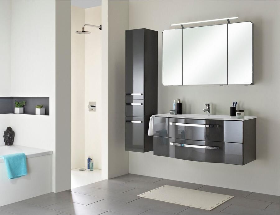 Saphir Hoge kast Serie 4005 badkamerkast 30 cm breed met 2 deuren en 1 lade - Foto 2