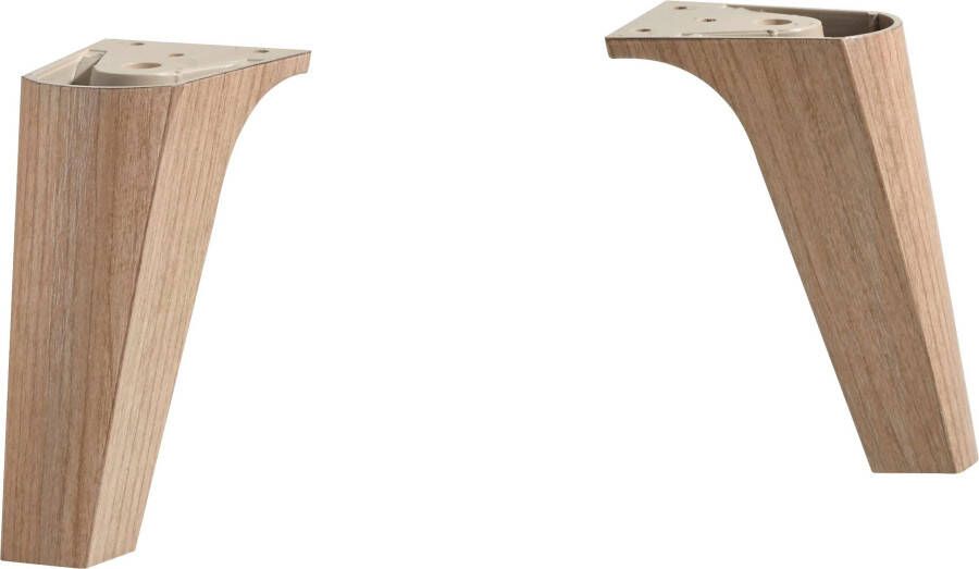 Saphir Voet Quickset pootstel set van 2 meubelpoten in houtlook 12 cm hoog Meubelpoten van kunststof 2 stuks badmeubelvoeten voeten voor meubels (2 stuks)