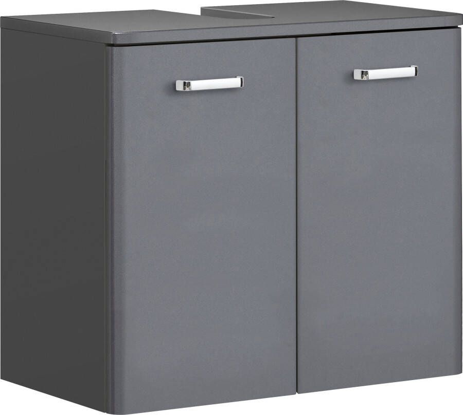 Saphir Wastafelonderkast Quickset 327 Onderkast 60 cm breed 2 deuren zonder wastafel Wastafelonderkast inclusief deurdemper grepen in glanzend chroom