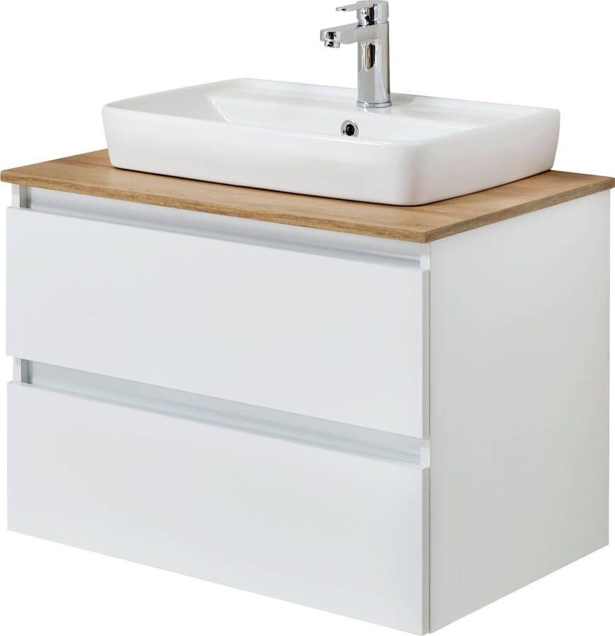 Saphir Wastafelonderkast Quickset wastafel met keramische opzetwasbak wandbevestiging - Foto 6