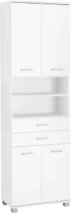 Schildmeyer Hoge kast Mobes Breedte x hoogte: 59 8x193 7 cm badkamerkast met 2 brede laden praktische schappen en planken uit één stuk achter de deuren