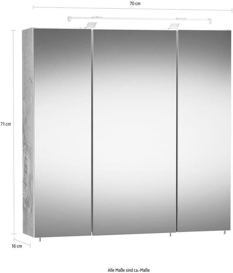 Schildmeyer Spiegelkast Dorina met in hoogte verstelbare glazen planken Made in Germany - Foto 6