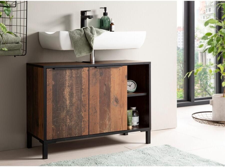 Schildmeyer Wastafelonderkast Jaap 79 cm In old style dark decor met softclose-scharnieren - Foto 2