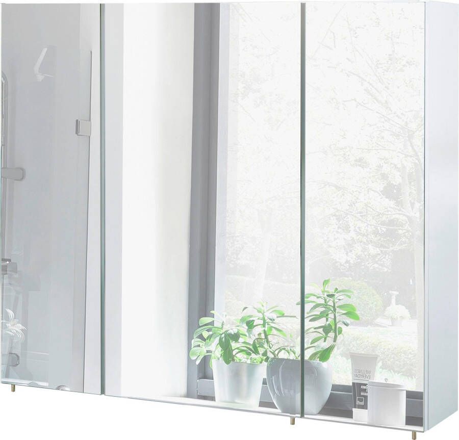 Schildmeyer Spiegelkast Basic Breedte 90 cm 3-deurs glasplateaus Made in Germany