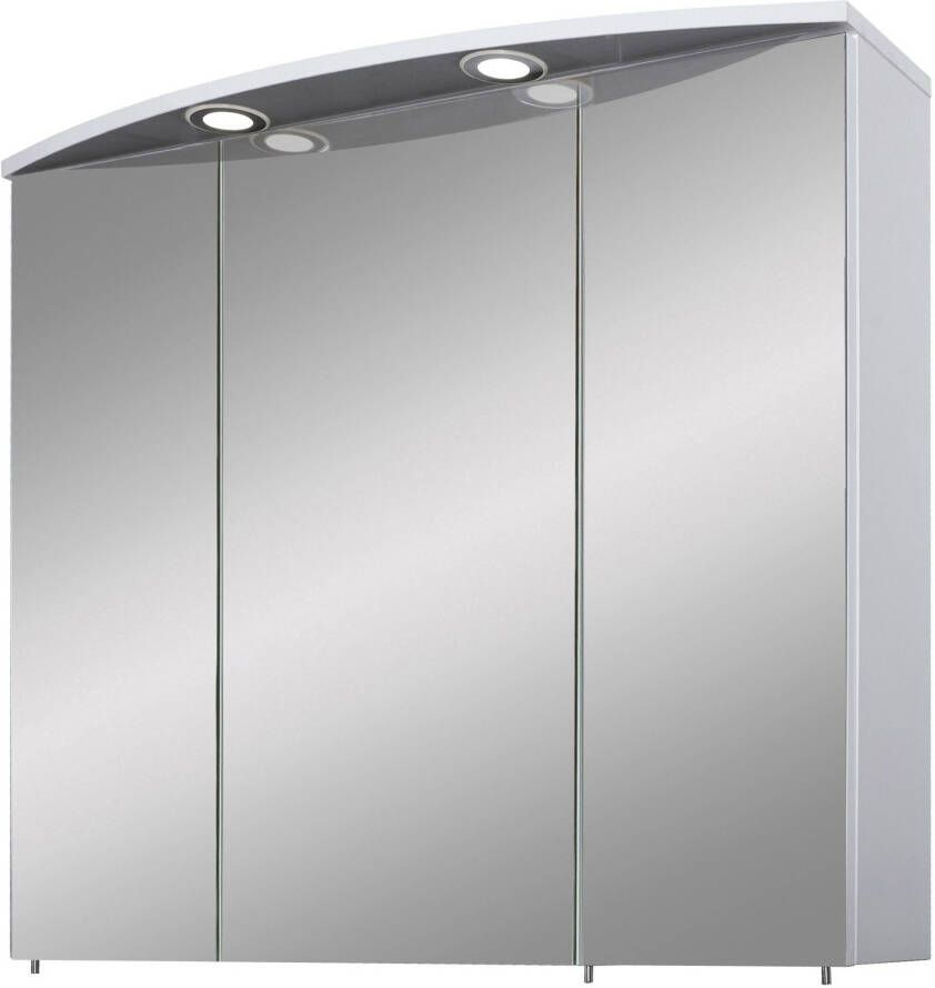 Schildmeyer Spiegelkast Verona Breedte 70 cm 3-deurs 2 led-inbouwspotjes schakelaar- stekkerdoos