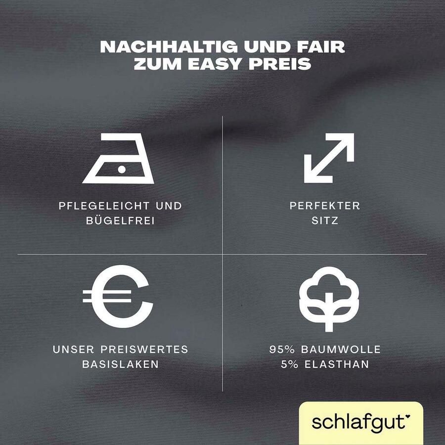 Schlafgut Hoeslaken EASY jersey elastaan MADE IN GREEN by OEKO-TEX (1 stuk) - Foto 5
